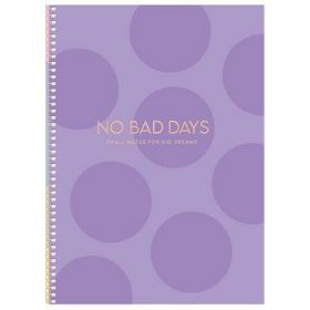   Spirálfüzet, B5, kockás, 80 lap, keményfedeles, SHKOLYARYK "No bad days", vegyes