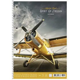   Spirálfüzet, A4, kockás, 80 lap, SHKOLYARYK "Spirit of Freedom", vegyes