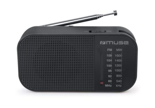 Rádió, hordozható, MUSE, "M-025R", fekete