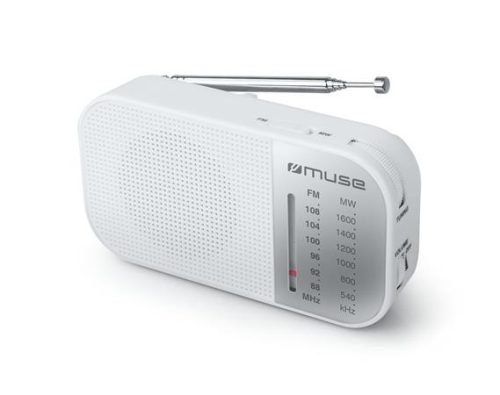 Rádió, hordozható, MUSE, "M-025RW", fehér