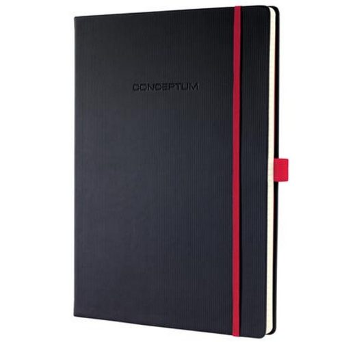 Jegyzetfüzet, exkluzív, A4, vonalas, 97 lap, keményfedeles, SIGEL "Conceptum Red Edition",...