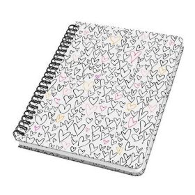   Spirálfüzet, 162x215 mm, pontrácsos, 60 lap, keményfedeles, SIGEL "Jolie", Wild Hearts