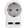 Adapter, Egyesült Királyságba utazóknak, USB, földelt, SKROSS