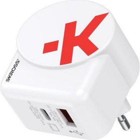   Hálózati töltő, 1xUSB-A, 1xUSB-C, PD, 65W, GaN, USB-C kábel, SKROSS