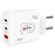 Hálózati töltő, 1xUSB-A, 2xUSB-C, PD, 65W, GaN, SKROSS