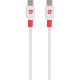 Töltőkábel, USB-C/USB-C, 1,2m, SKROSS, fehér