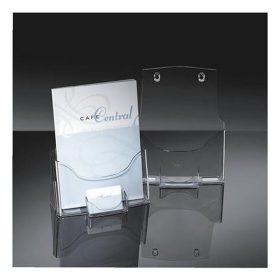   Prospektustartó, asztali, A4, névjegytartóval, 1 rekeszes, SIGEL