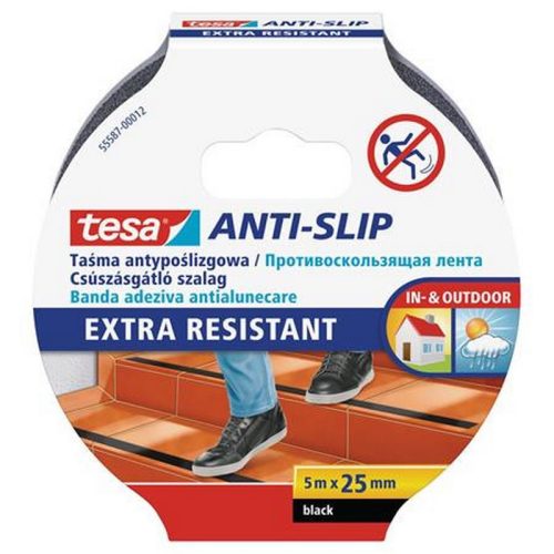 Csúszásgátló szalag, 25 mm x 5 m, TESA "Anti-slip", fekete