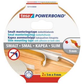   Szerelőszalag, keskeny, 2 x 9 mm x 5 m, TESA, "Powerbond"