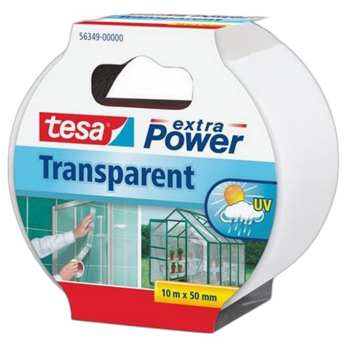 Ragasztószalag, javító, 50 mm x 10 m, TESA, "Extra Power Transparent", átlátszó