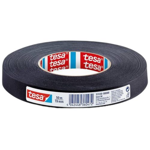 Ragasztószalag, textil erősítésű, 19 mm x 50 m, TESA "Extra Power", fekete