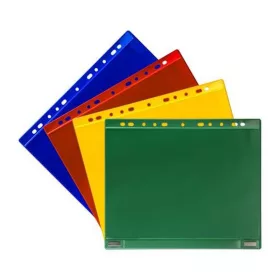   Lefűzhető tasak, mágneses, kétoldalas, fekvő, A4, DJOIS, piros