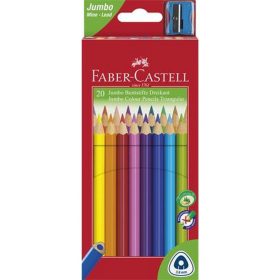   Színes ceruza készlet, háromszögletű, FABER-CASTELL "Jumbo", 20 különböző szín