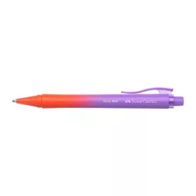   Golyóstoll, 1 mm, XB, nyomógombos, piros-lila tolltest, FABER-CASTELL "Daily Ball Flow", k...