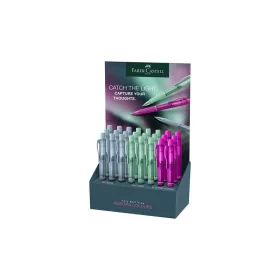   Golyóstoll display, 1 mm, XB, nyomógombos, FABER-CASTELL "Poly Ball View Aurora", vegyes s...