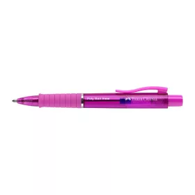   Golyóstoll, 1 mm, XB, nyomógombos, fukszia testszín, FABER-CASTELL "Poly Ball View Aurora"...