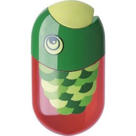   Hegyező és radír, kétlyukú, tartályos, FABER-CASTELL, hal minta