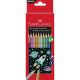 Színes ceruza készlet, hatszögletű, FABER-CASTELL, 10 különböző metál szín