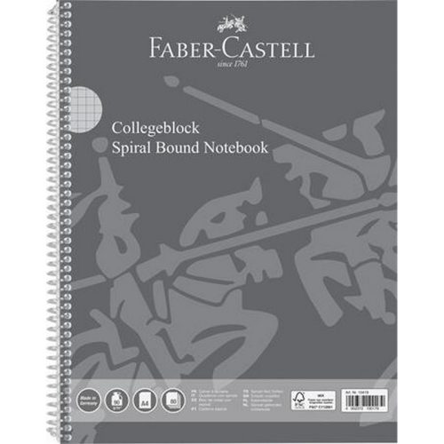 Spirálfüzet, A4, kockás, 80 lap, perforált, lyukasztott, FABER-CASTELL