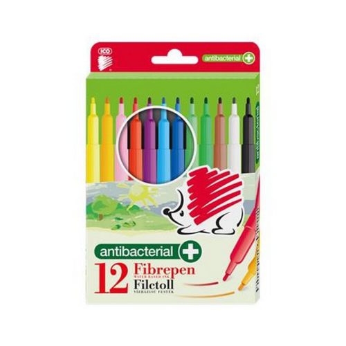 Filctoll készlet, 1 mm, antibakteriális, ICO "Süni 300", 12 különböző szín