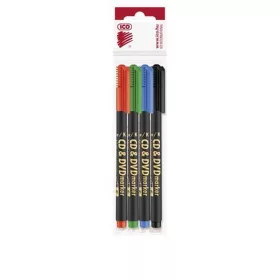   Alkoholos marker készlet, CD/DVD, 0,5 mm, ICO, 4 különböző szín