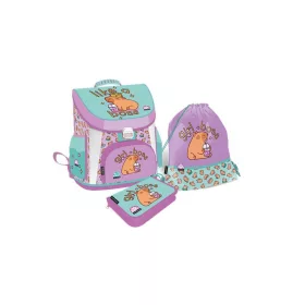   Iskolatáska szett, tornazsák, tolltartó, LIZZYSULI, Lollipop Capybara