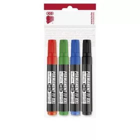   Alkoholos marker készlet, 1-3 mm, kúpos, ICO "Permanent 11 XXL", 4 különböző szín