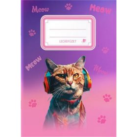   Füzet, tűzött, A5, lecke, 34 lap, ICO "Süni", cicás