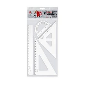 Vonalzókészlet, műanyag, 4 darabos, ICO "Süni"