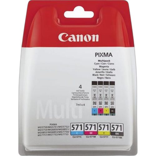 CLI-571KIT Tintapatron multipack Pixma MG 5700, 6800, 7700 nyomtatókhoz, CANON, b+c+m+y, 4...