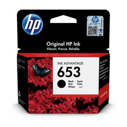 3YM75AE Tintapatron DeskJet Plus Ink Advantage 6075 All-in-One nyomtatóhoz, HP 653, fekete...