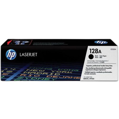 CE320A Lézertoner Color LaserJet Pro CM1415, CP1525N nyomtatókhoz, HP 128A, fekete, 2k