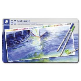   Akvarell ceruza készlet, hatszögletű, fém doboz, STAEDTLER "Karat® aquarell 125", 60 külön...