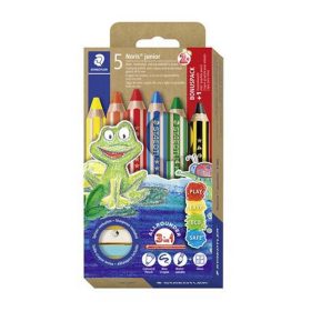   Színes ceruza készlet, grafitceruzával, hegyezővel,  STAEDTLER "Noris® junior 140", 5+1 kü...