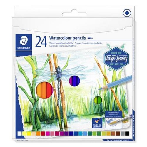 Akvarell ceruza készlet, hatszögletű, STAEDTLER® "146 10C", 24 különböző szín