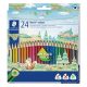 Színes ceruza készlet, háromszögletű, STAEDTLER "Noris Colour 187", 24 különböző szín