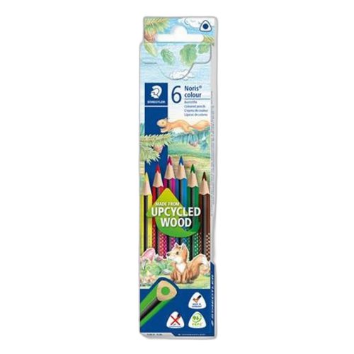 Színes ceruza készlet, háromszögletű, STAEDTLER "Noris Colour 187", 6 különböző szín