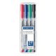 Alkoholmentes marker készlet, OHP, 0,6 mm, STAEDTLER "Lumocolor® 316 F", 4 különböző szín