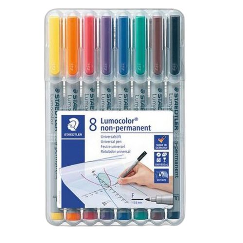 Alkoholmentes marker készlet, OHP, 0,6 mm, STAEDTLER "Lumocolor® 316", 8 különböző szín