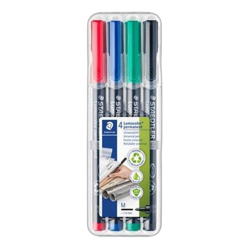 Alkoholos marker készlet, OHP, 1 mm, STAEDTLER "Lumocolor® 317 M", 4 különböző szín