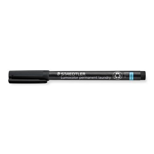Textil jelölő alkoholos marker, 0,6 mm, kúpos, STAEDTLER "Lumocolor® laundry 319 LM", feke...