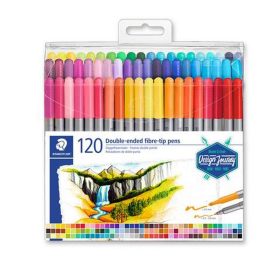   Rostirón készlet, 0,8/3,0 mm, kétvégű, STAEDTLER® "3200", 120 különböző szín