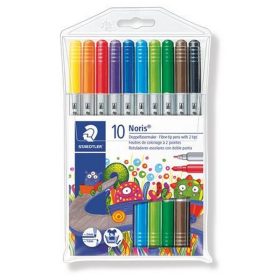   Filctoll készlet, 1-3 mm, kétvégű, kimosható, STAEDTLER "Noris® 320", 10 különböző szín