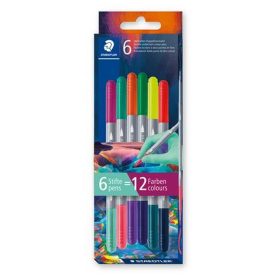   Rostirón készlet, 1/3 mm, kétvégű, kimosható, STAEDTLER® "3280", Multiverzum 1, 6 különböz...