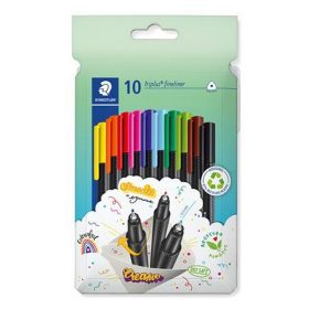   Tűfilc készlet, 0,3 mm, STAEDTLER "Triplus 334", 10 különböző szín