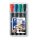 Alkoholos marker készlet, 2-5 mm, vágott, STAEDTLER "Lumocolor® 350", 4 különböző szín
