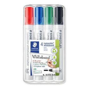   Táblamarker készlet, 2 mm, kúpos, STAEDTLER "Lumocolor® 351", 4 különböző szín
