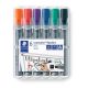 Flipchart marker készlet, 2-5 mm, vágott, STAEDTLER "Lumocolor 356 B", 6 különböző szín