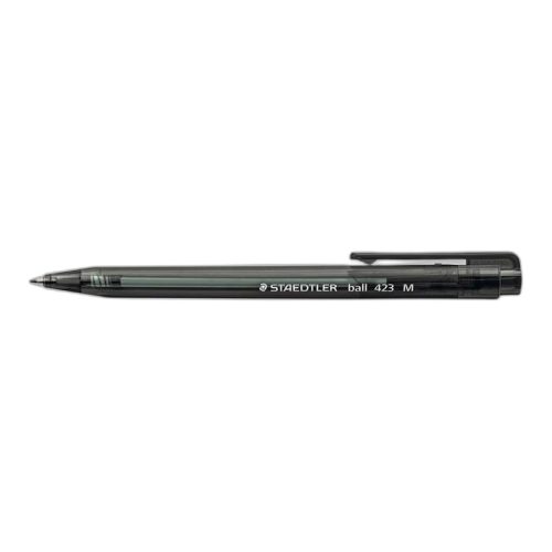 Golyóstoll, 0,5 mm, nyomógombos, STAEDTLER "Ball 423 M", fekete