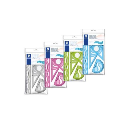 Vonalzókészlet, műanyag, hajlítható, 4 darabos, STAEDTLER "569 PB", vegyes színek